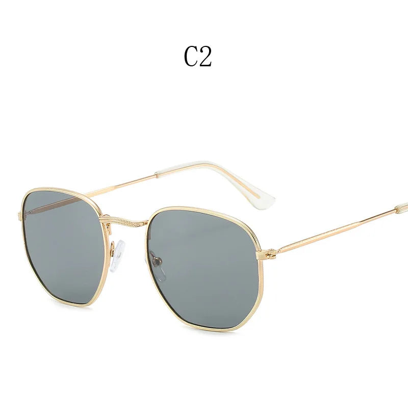 Classic Square Sunglasses Men Women Brand Designer Vintage Sun Glasses Male Metal Frame Outdoor Shades Driving Oculos De Sol