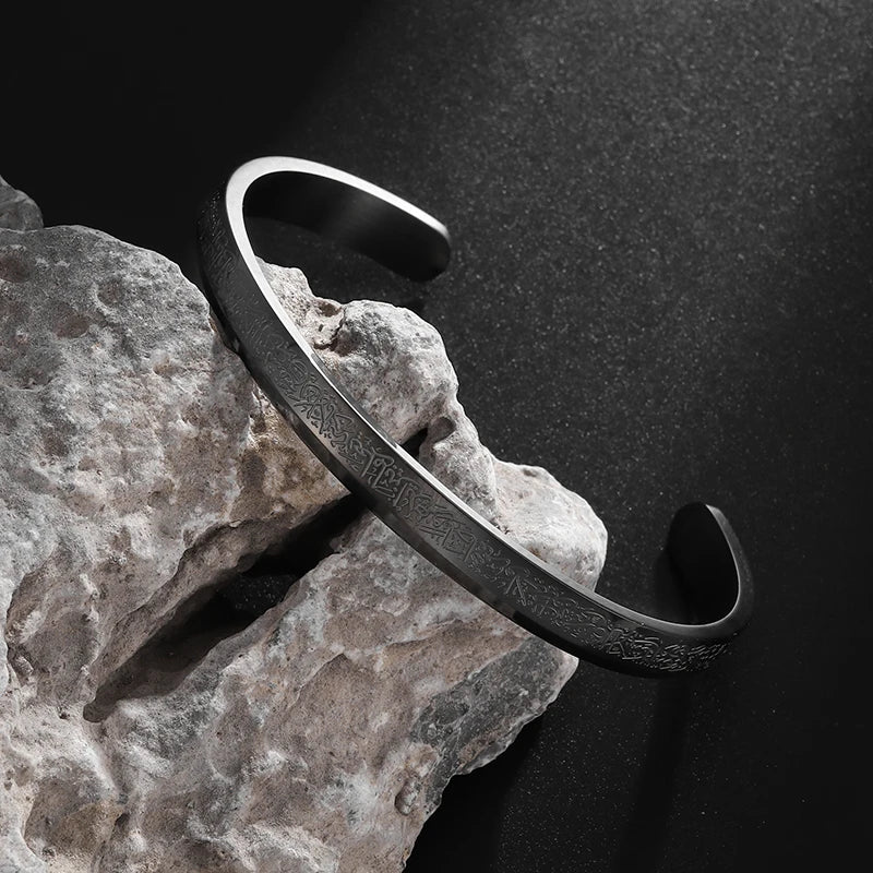 Stainless Steel Ayatul Kursi Cube Pendant Necklace Arabic Islamic Muslim Faith Religious Jewelry Ramadhan Gift for Women