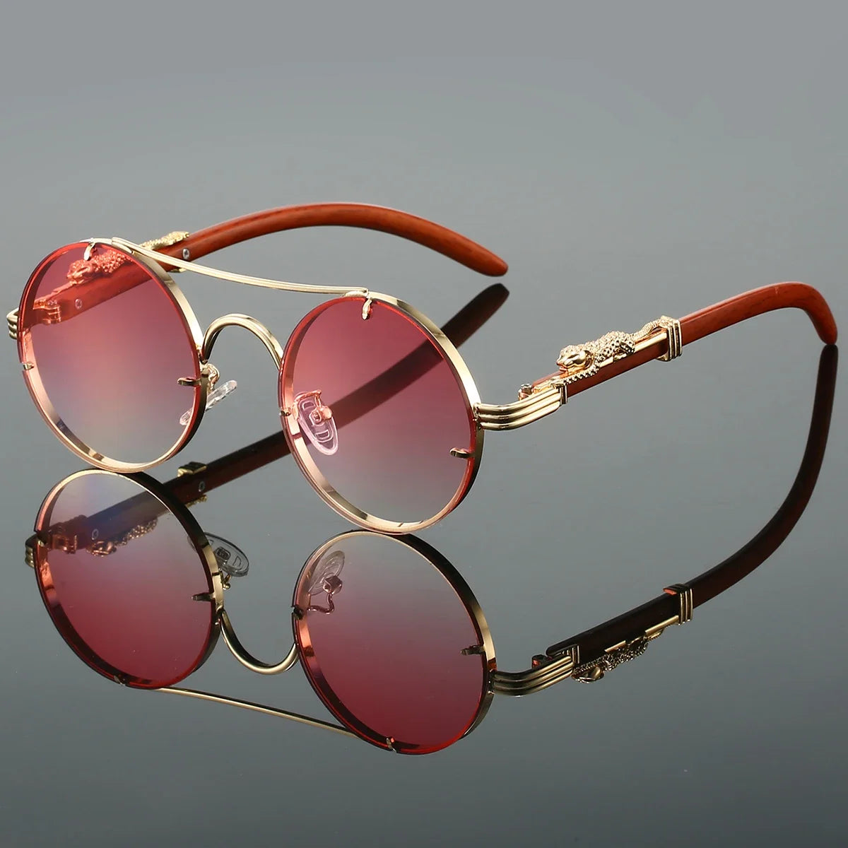Retro Round Metal Sunglasses Fashion Pilot Gradient Driving Men's Shades Women Vintage Trendy Brand Design Sun Glasses