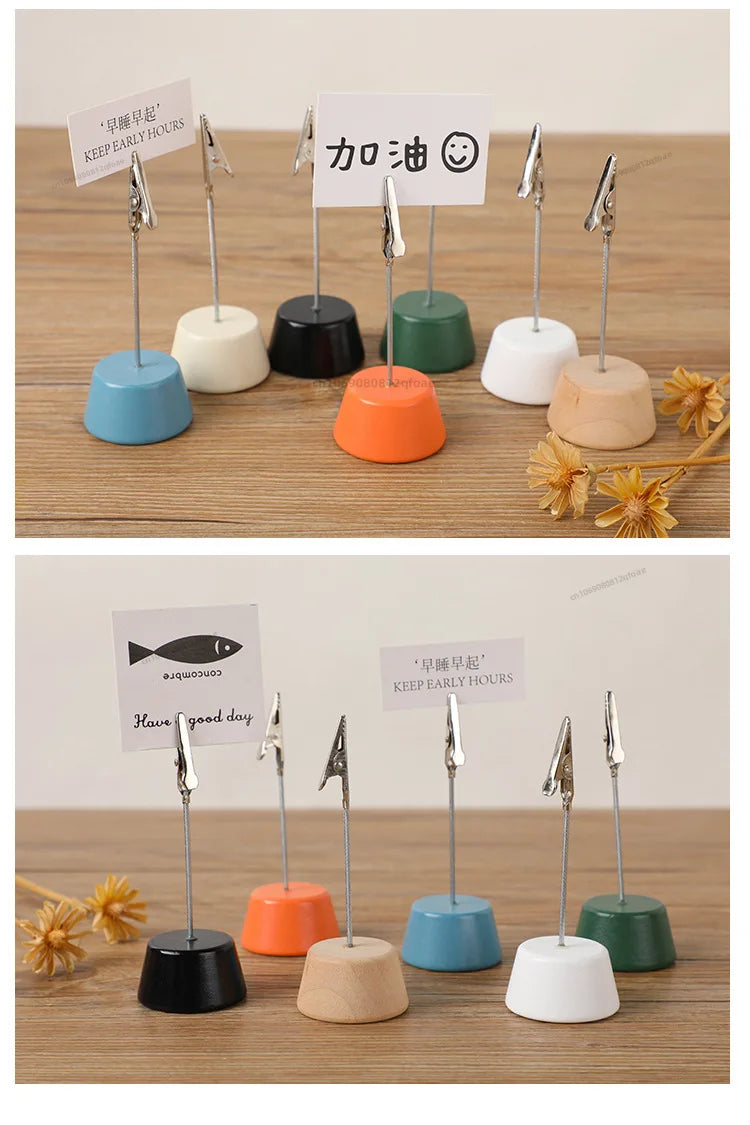 1PC Memo Clip Holders Place Card Stand Metallic Table Number Stand Photo Paper Clamp Romantic Photo Clip Desktop Decoration
