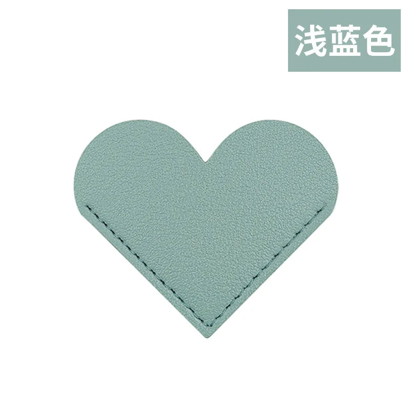PU Bookmark Leather Heart Bookmark Mini-portable Gift Heart Bookmark Page Folder Corner Protective Cover School Supplies
