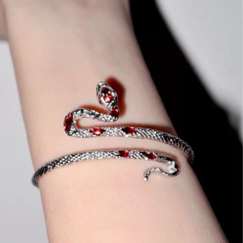 Elegant Black Crystal Eyes Snake Zircon Bracelet Women's Fashionable Personalized Daily Accessory Party Jewelry Birthday Gifts