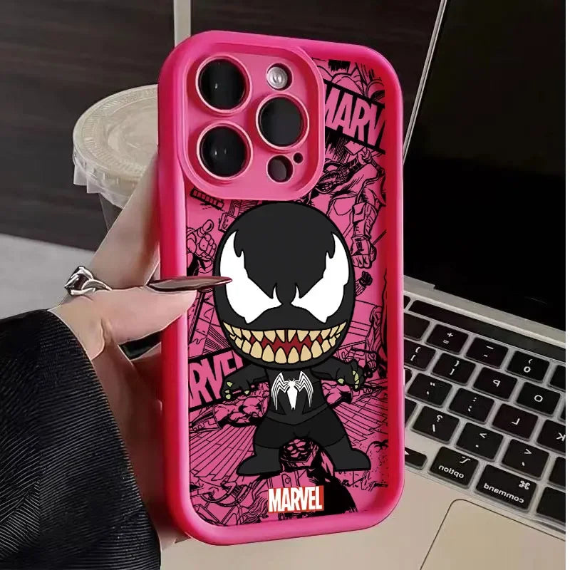 Cool Graffiti Marvel Venom Soft Phone Case for iPhone 16 15 14 13 12 11 Pro Max 7 8 16 15 Plus X XS XR SE 2020 Bumper Back Cover