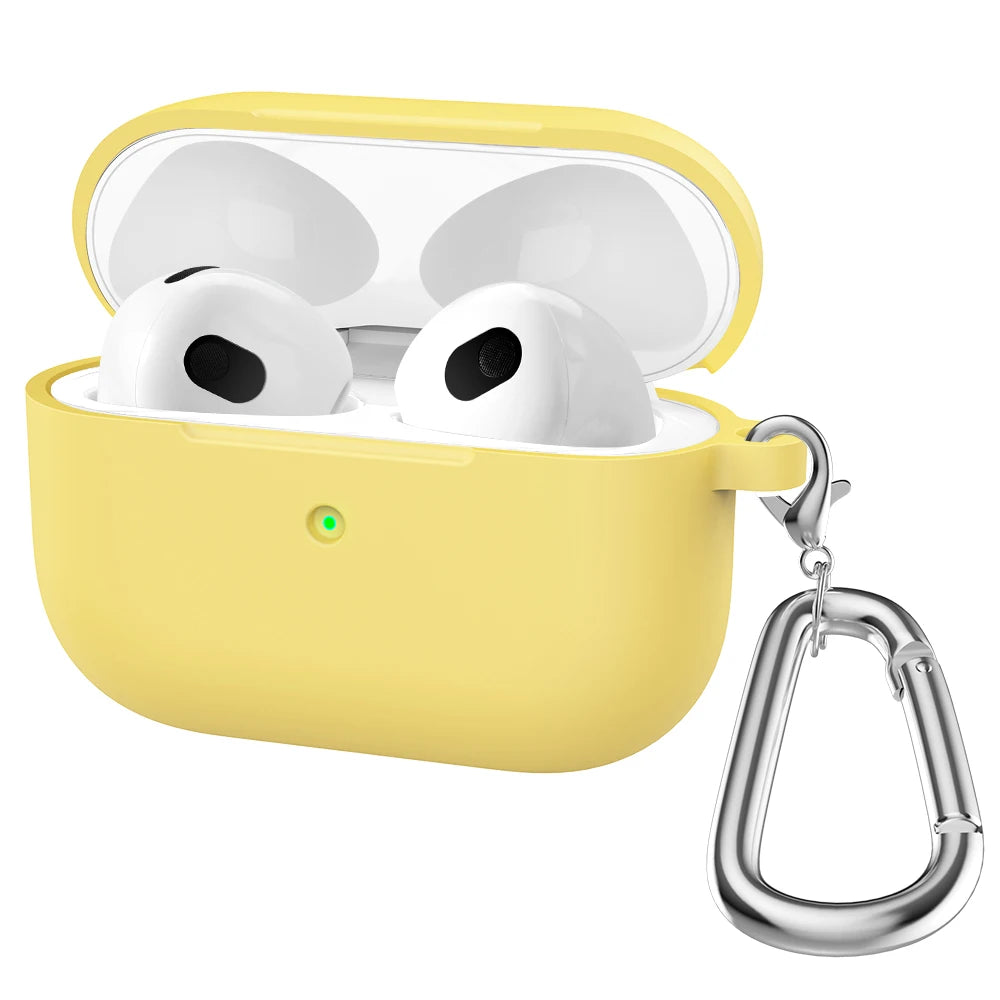 Origin Soft Silicone For Apple Airpods 3 Protective Case Bluetooth Wireless Earphones Cover Shell for Air Pods 3rd gen With Hook