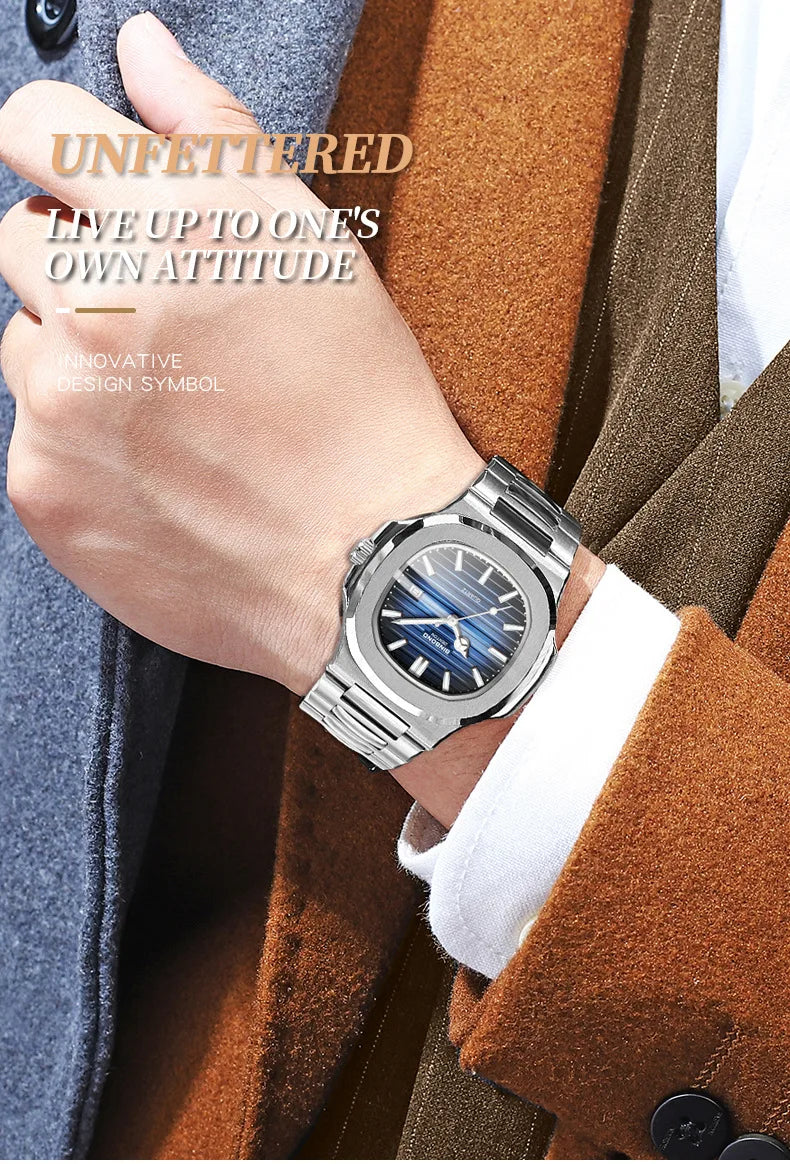 UTHAI CQ249 Luxury men's quartz Watch waterproof ultra-thin watch stainless steel Man watch clock sport Relo watches for man