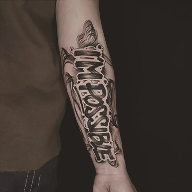 Long Lasting Temporary Tattoo Stickers Men Arm Sleeve Body Painting Juice Ink Fake Tattoo For Male Adult Semi Permanent Tattoos