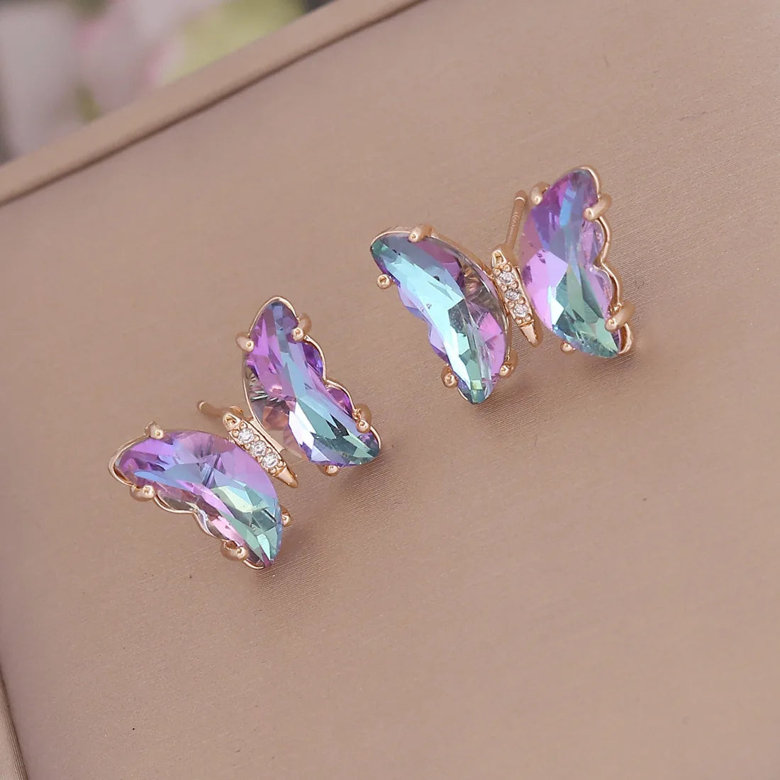 Korean Fashion Y2k Gradient Big Butterfly Earrings For Women 2023 Trending 7 Colors Butterfly Ear Studs Accessories Jewelry Gift