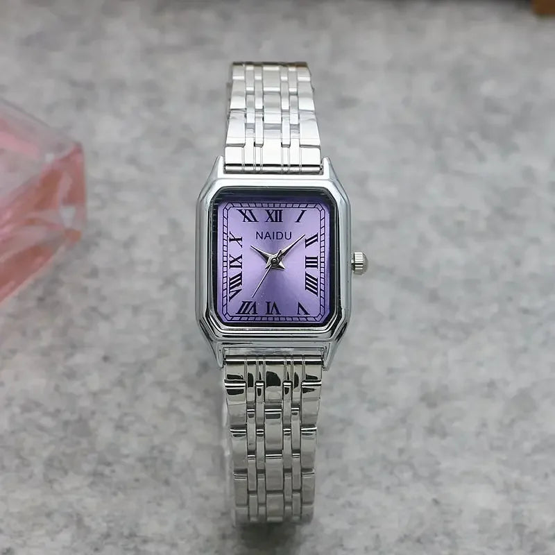 Famous Brand Watch for Women Fashion Roman Numeral Dial Quartz Watch Stainless Steel Strap Luxury Gift Wristwatch Dropshipping