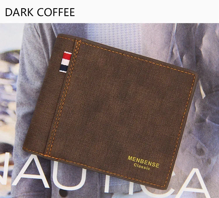 New Slim Vintage Men Wallets High Quality Card Holder Male Purses Photo Holder PU Leather Small Mens Clutch Wallet