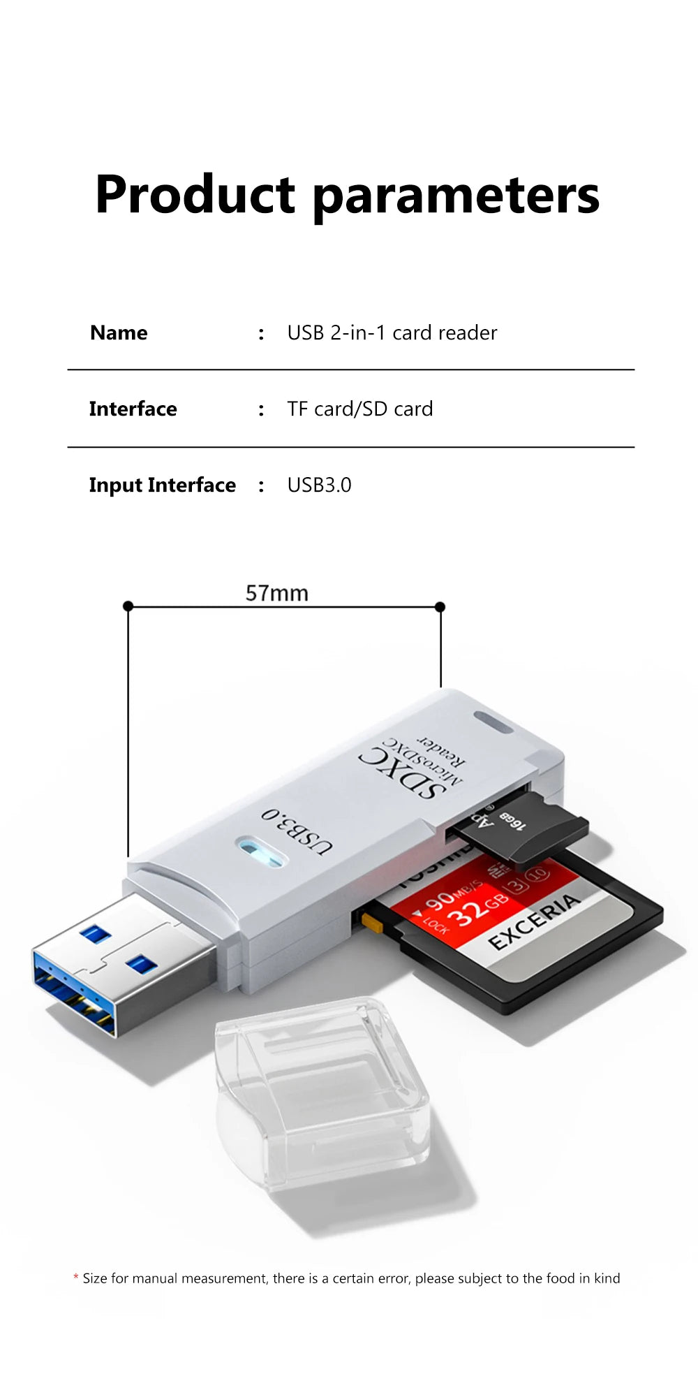 2in 1 USB 3.0 Card Reader USB2.0 To SD TF Memory Card Adapter For PC Laptop Accessories Flash Drive Card Reader Smart Cardreader
