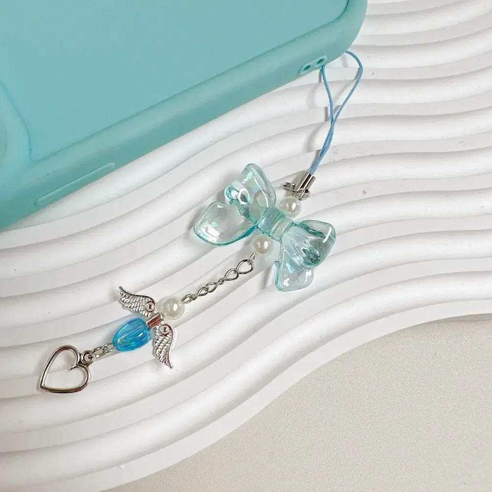 Fashion Acrylic Women Mobile Phone Chain Transparent Anti-Drop Phone Hanging Lanyard Y2K Phone Charms Bag Pendant Key Chain