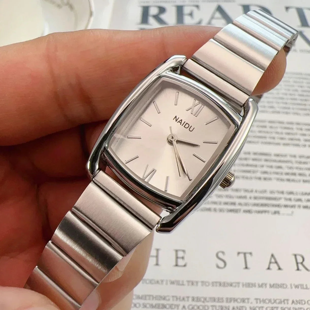 Barrel Shaped Watch Stainless Steel Strap Quartz Watch for Women Casual and Fashion Luxury Ladies Gift Wristwatch Dropshipping