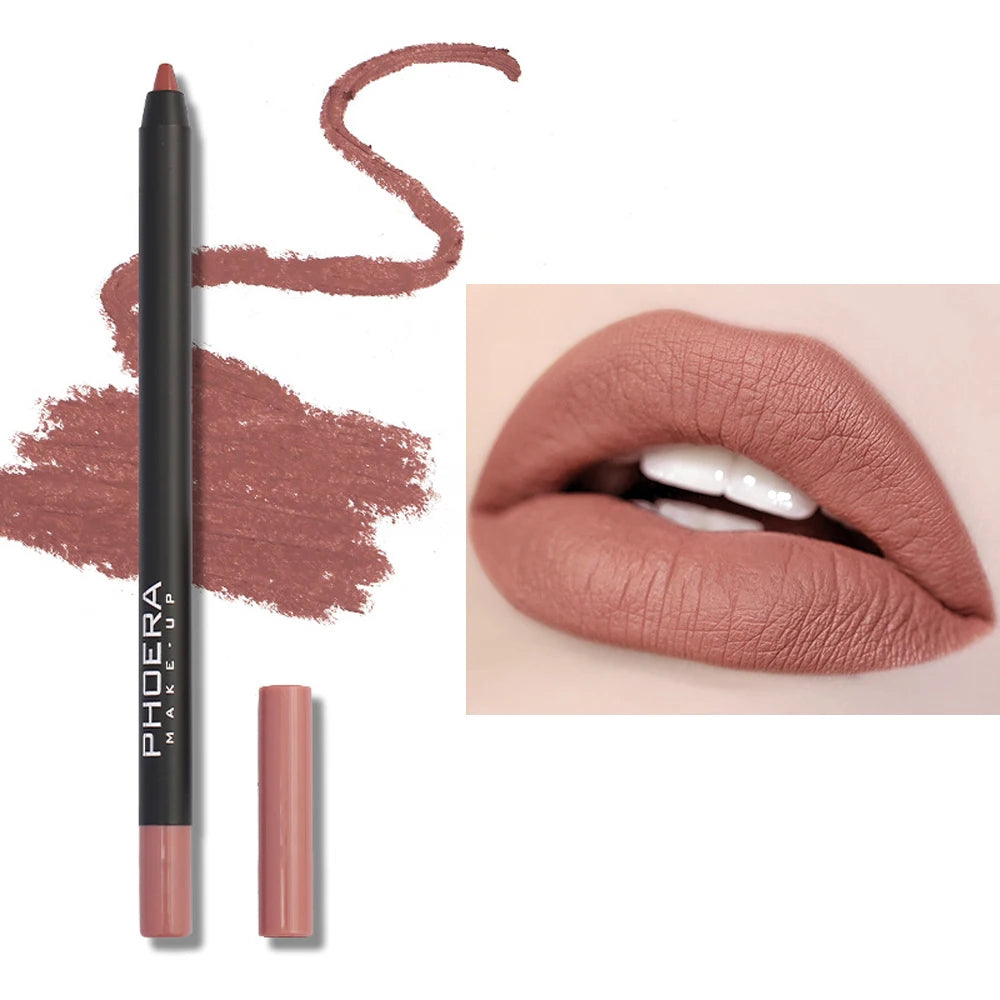 12 Color Lip Liner Pen Smudge-proof  Longwear Rich Lips Colors Smooth Application Color Sensational Shaping Lip Liner Lip Makeup