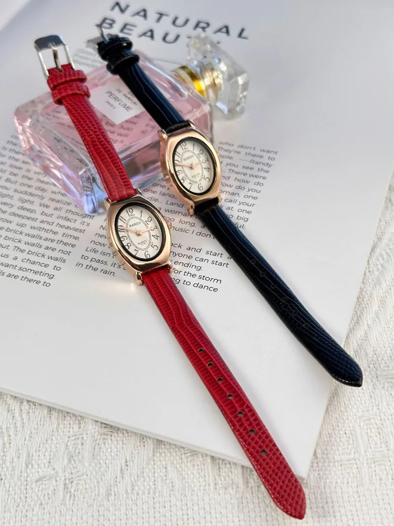 Fashion Oval Dial Women Watches Luxury Leather Strap Retro Ladies Quartz Watch Dropshipping Reloj De Mujer 시계 여성