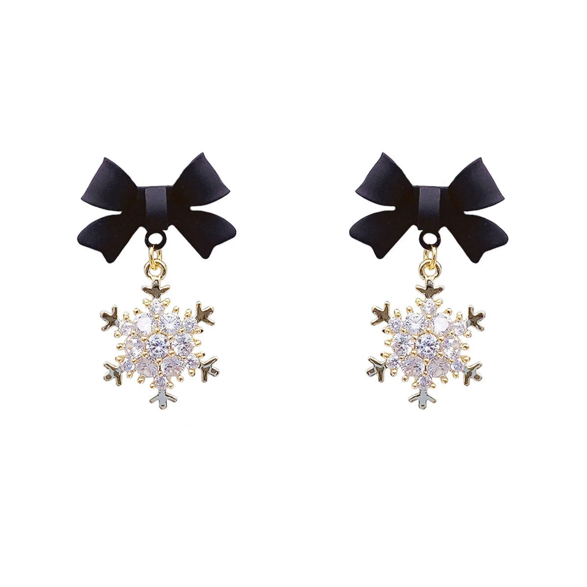 2024 New Red Bow Knot Snowflakes Drop Earring for Women Christmas Santa Claus Snowman Earrings Girls Xmas Jewelry Gifts
