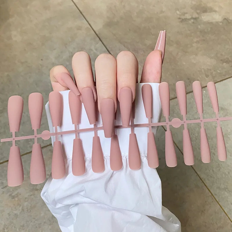 24Pcs/Set White French Press on Fake Nails Full Cover Artificial Wearable Nail Beauty Tips Naked French White False Nails Art