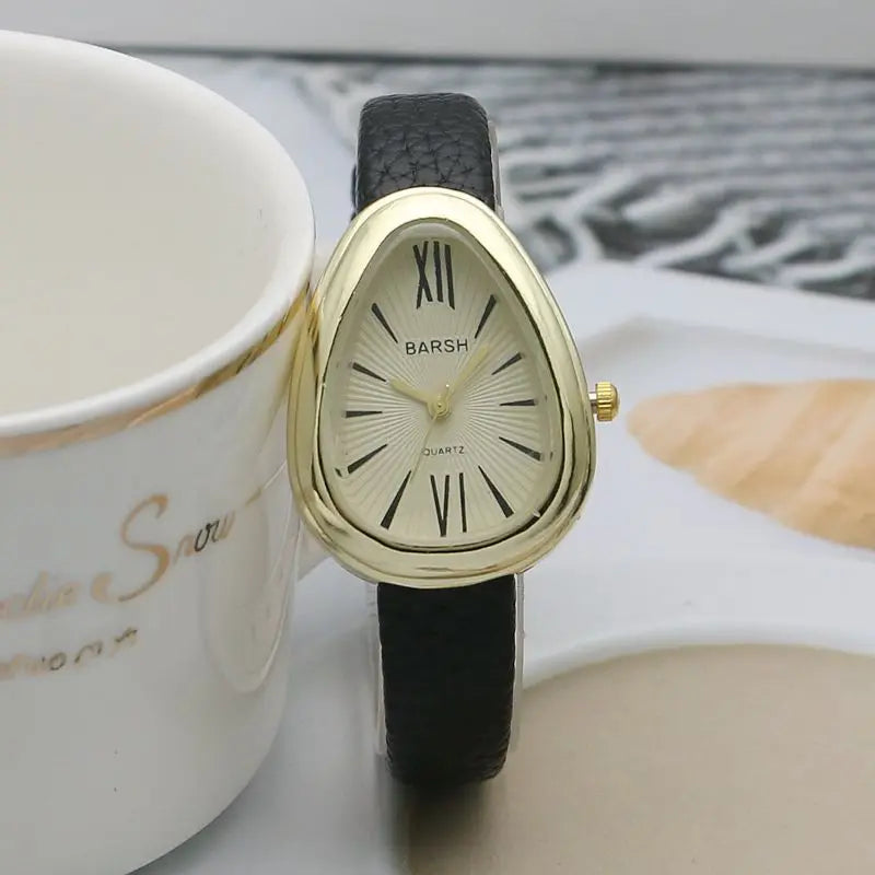Brand Waterdrop Dial Women Watch Simple Student Fashion Gift Quartz Watches Leather Strap Wristwatches Dropshipping Reloj Mujer