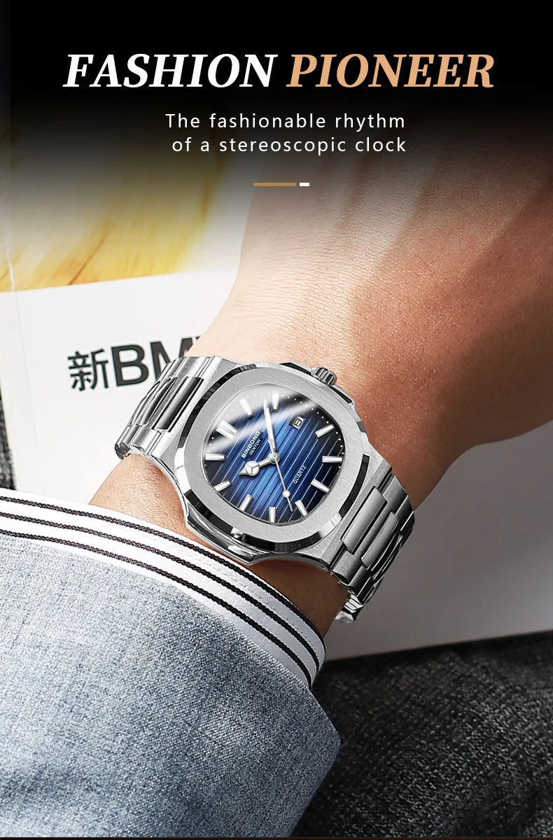 UTHAI CQ249 Luxury men's quartz Watch waterproof ultra-thin watch stainless steel Man watch clock sport Relo watches for man