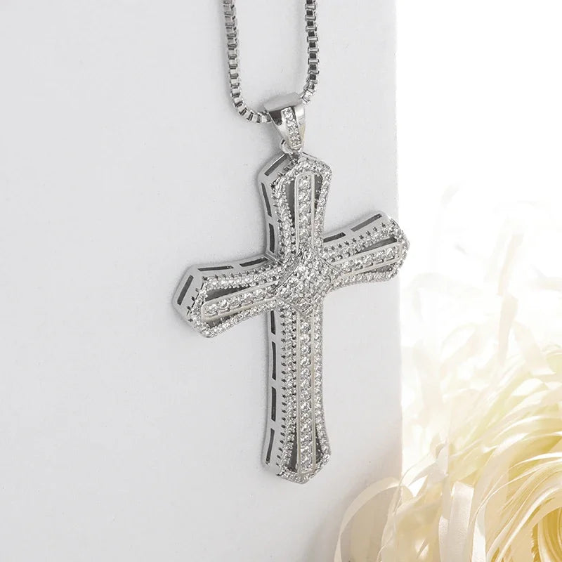Classic Fashion Necklace Men and Women Hip Hop Punk Letter Micro Inlaid Sliding Pendant Long Necklace