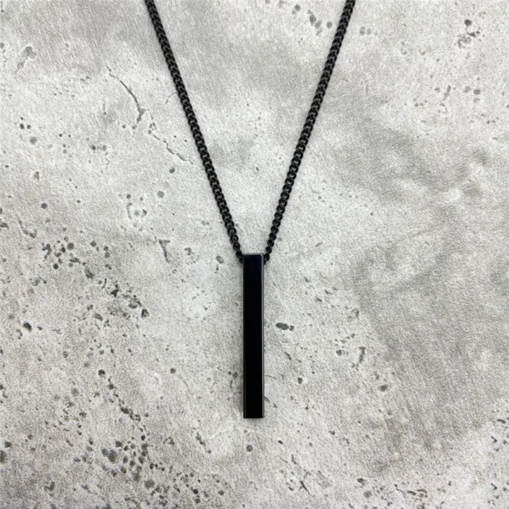 Personality Geometric Square Spiral Pendant Necklace for Mens Hip Hop Rock Chokers Stainless Steel Chain Punk Party Jewelry Gift