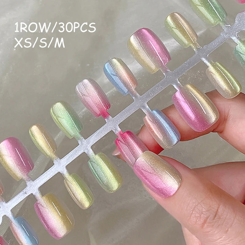 30pcs Gradient Fake Nails French Blush Nude Nail Waterproof Faux Medium Coffin False Nails Fingernails Press On Nails Tips  Mani