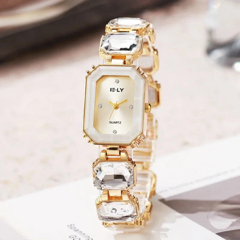 Famous Brand Women Watch Big Water Diamond Bracelet Strap Quartz Watch Fashion Ladies Gift Wristwatch Luxury Clock Dropshipping