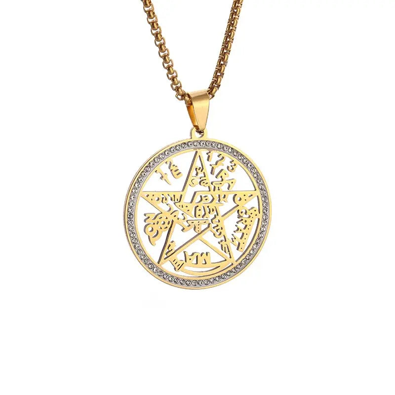 Classic Fashion Necklace Men and Women Hip Hop Punk Letter Micro Inlaid Sliding Pendant Long Necklace