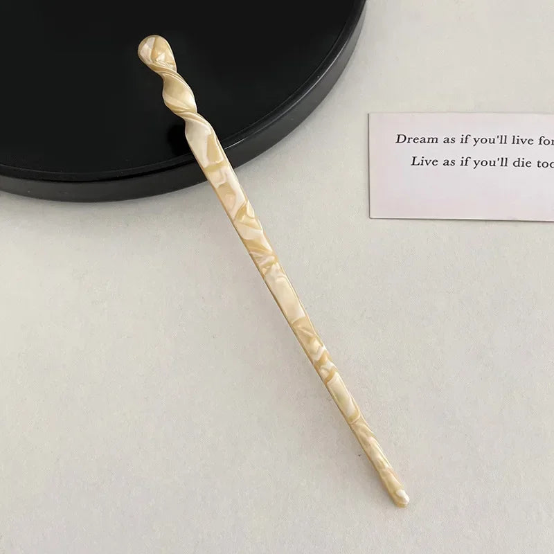 Chinese Style Hair Sticks Vintage Acetate Resin Chopstick Women Hairpins Clip Pin Headwear Wedding  Accessories