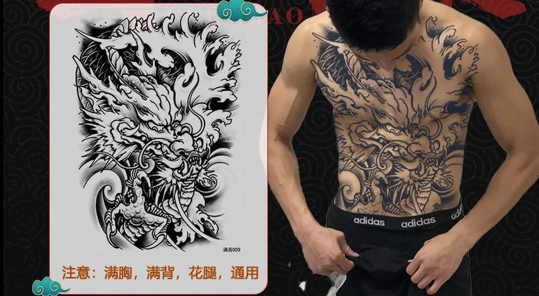 Angel Wings God Tattoo Stickers Realistic Juice Ink Semi Permanent Full Back Body Tattoo Temporary Lasting 2 Weeks Men Adult