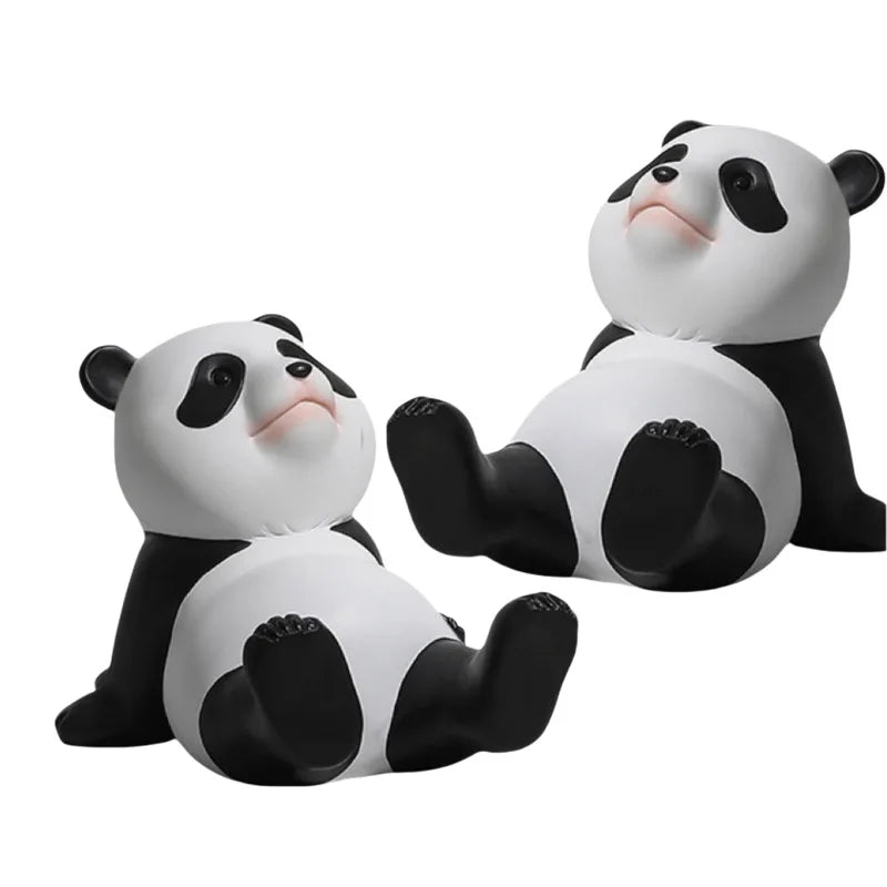 Cute Panda Phone Holder Cartoon Panda Mobile Phone Holder Universal Phone Bracket Panda Sculpture Statue Decor Resin Toy Gift