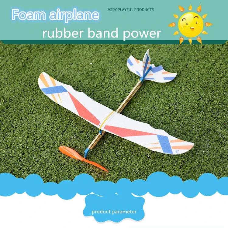 Rubber Bands Power Planes Hand Launch Throwing Foam Inertial Glider Aircraft Outdoor Toys for Child Kids Birthday Gifts