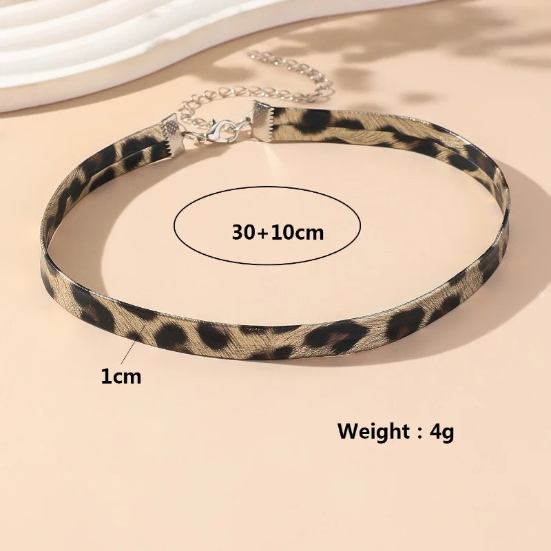 2025 New Simple Brown Colour Leopard print Personality Originality Necklace for Women Party Jewelry Accessories