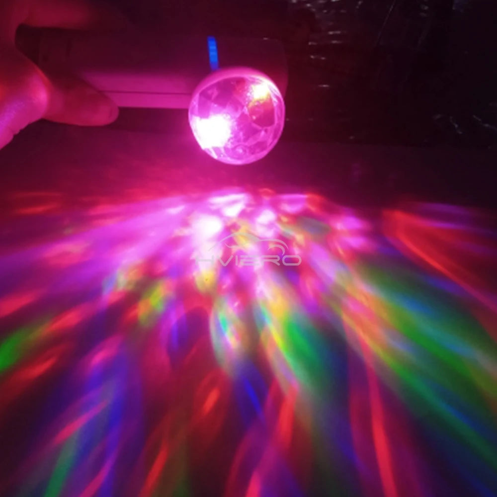 Car DJ RGB Music Sound Colorful LED Mini Mushroom Atmosphere Lights Auto USB-C IOS Holiday Party Karaoke Welcome Decoration 5V