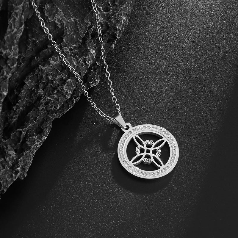 Stainless Steel Witch Knot Necklace for Men and Women, Fashionable Irish Celtic Knot, Lucky Jewelry Gift for Girls