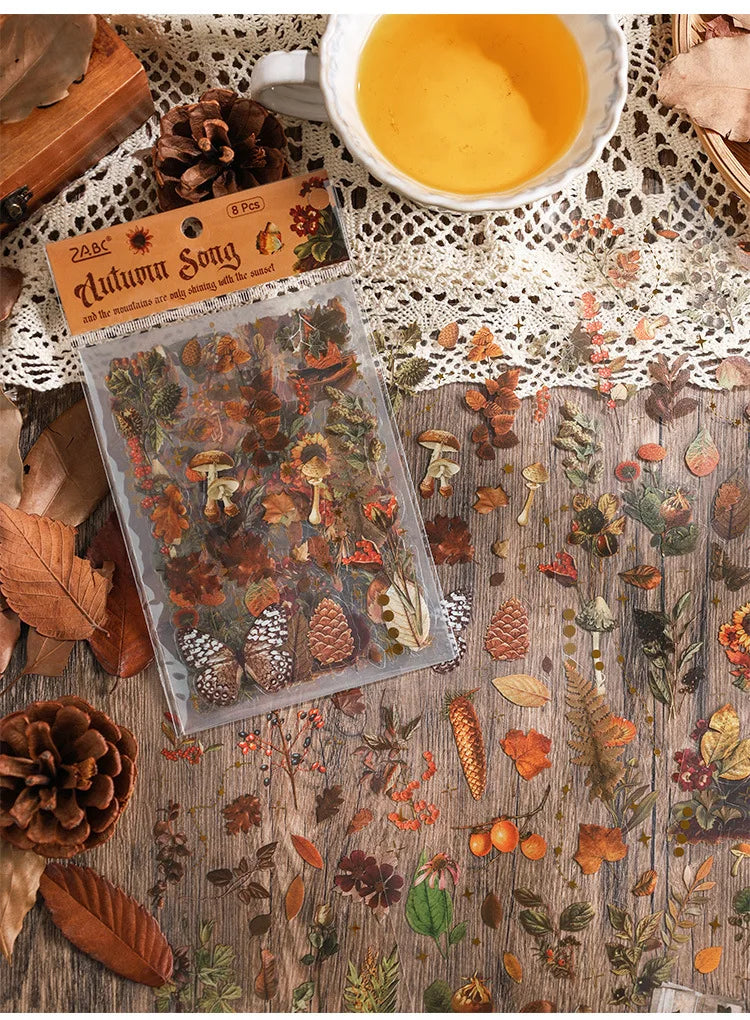 1pack Transparent Flowers Plants PET Decorative Stickers Diary Scrapbooking Material Deco Album Stationery Stickers
