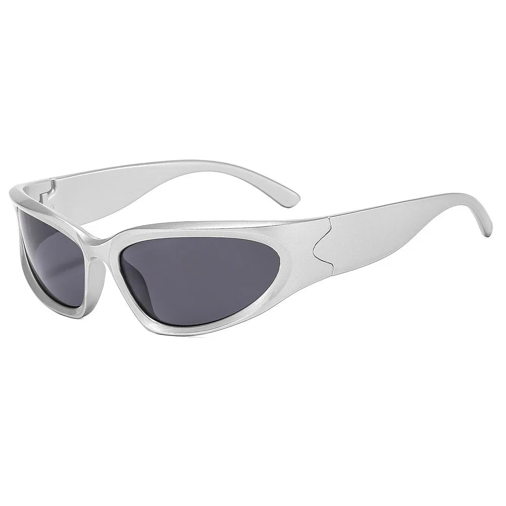 New Sports Steampunk Y2K Sunglasses Women Punk Goggle Sun Glasses Men Silver Mirror Shades Fashion UV400 Eyewear Cycling Очки