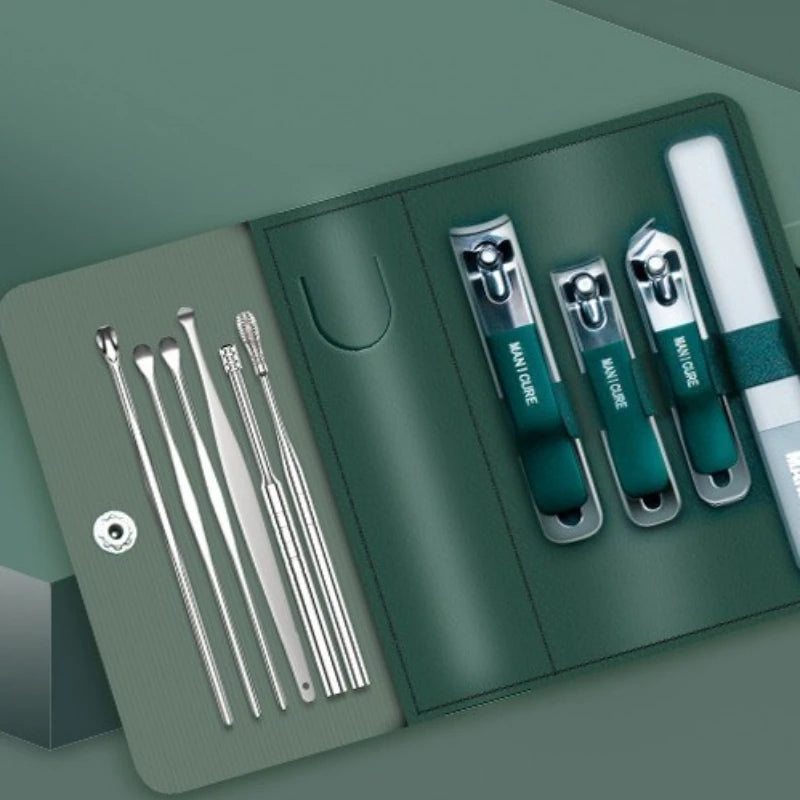 1/4 Pieces/set Manicure Set with Portable Leather Case and Nano Nail File - Fingernails & Toenails Clippers for Nail Care