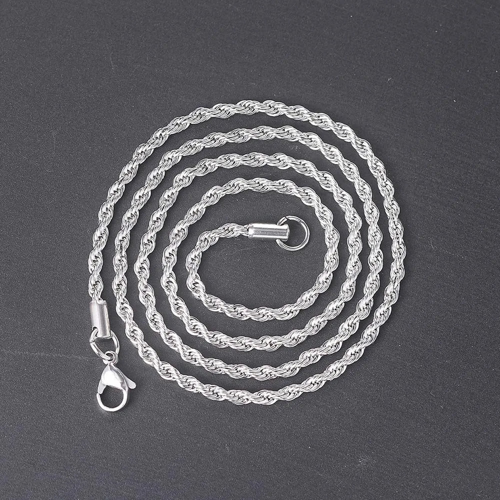 Hiphop Luxury Inlaid CZ Cross Pendant Rope Chain Necklaces for Men Women Punk Personality Rapper Accessory Fashion Neck Jewelry