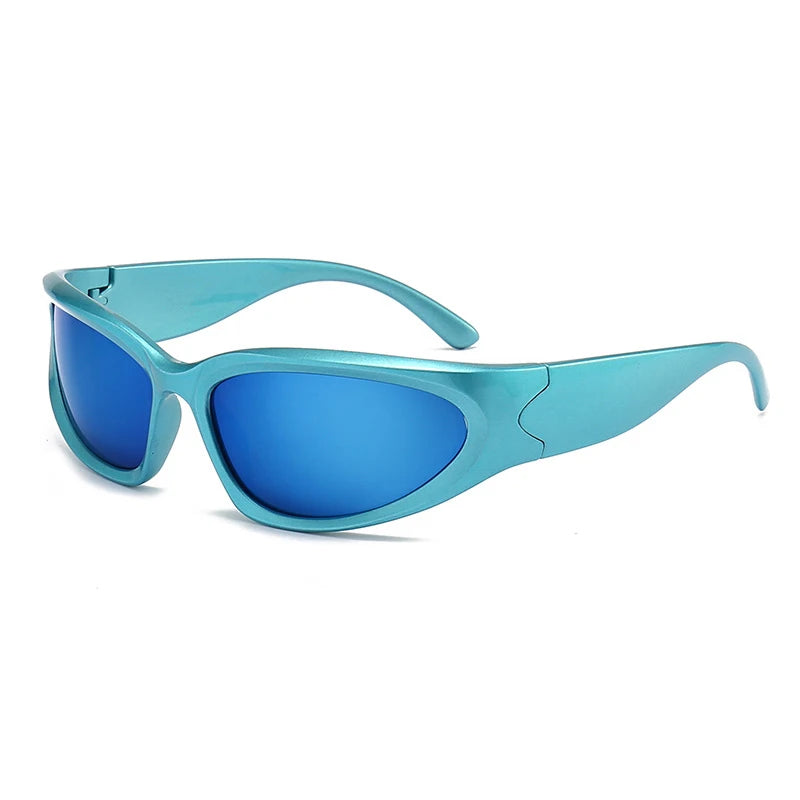 New Sports Steampunk Y2K Sunglasses Women Punk Goggle Sun Glasses Men Silver Mirror Shades Fashion UV400 Eyewear Cycling Очки