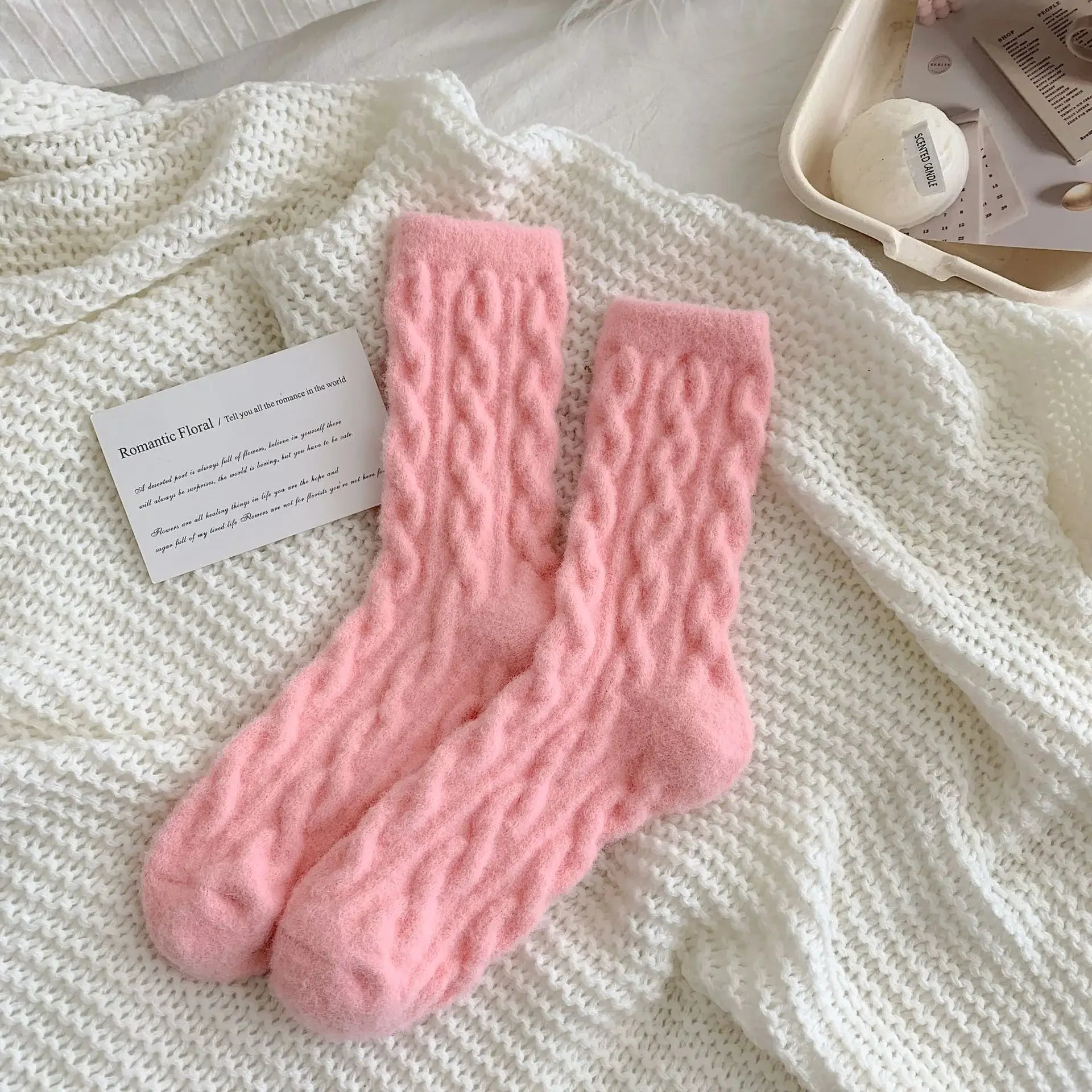 Winter Warm Coral Fleece Socks Women Solid Loose Sleeping Sock Velvet Home Fluffy Stocking Thicken Thermal Sox Calcetines