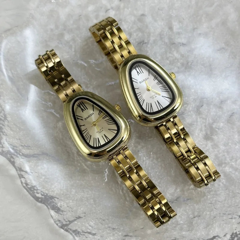 Hot Sale Stainless Steel Strap Women's Watch Irregular Snake Head Dial Ladies Quartz Watch Fashion Luxury Gift Clock Wholesale