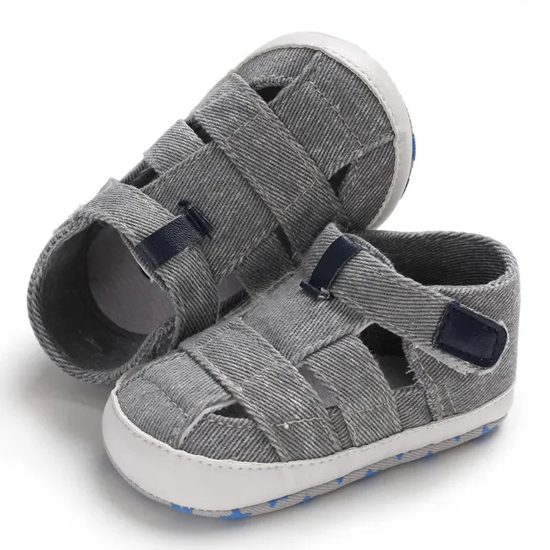 0-24montsh Infant Boys Canvas Shoes Moccasins Child Sandals Boys Summer Sandals Sneakers For Baby Boys Solid Black Sandals