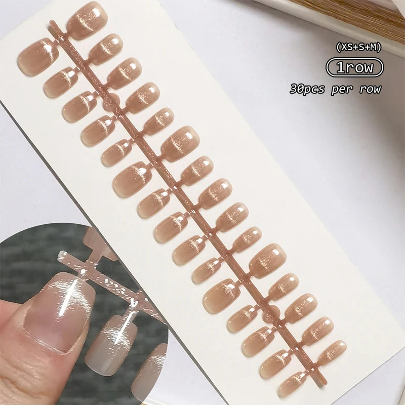 30Pcs Nail Tip Fake Nail Fashion Wearable False Nails Simple Full Cover Press on Nails DIY Wear Nail Tool