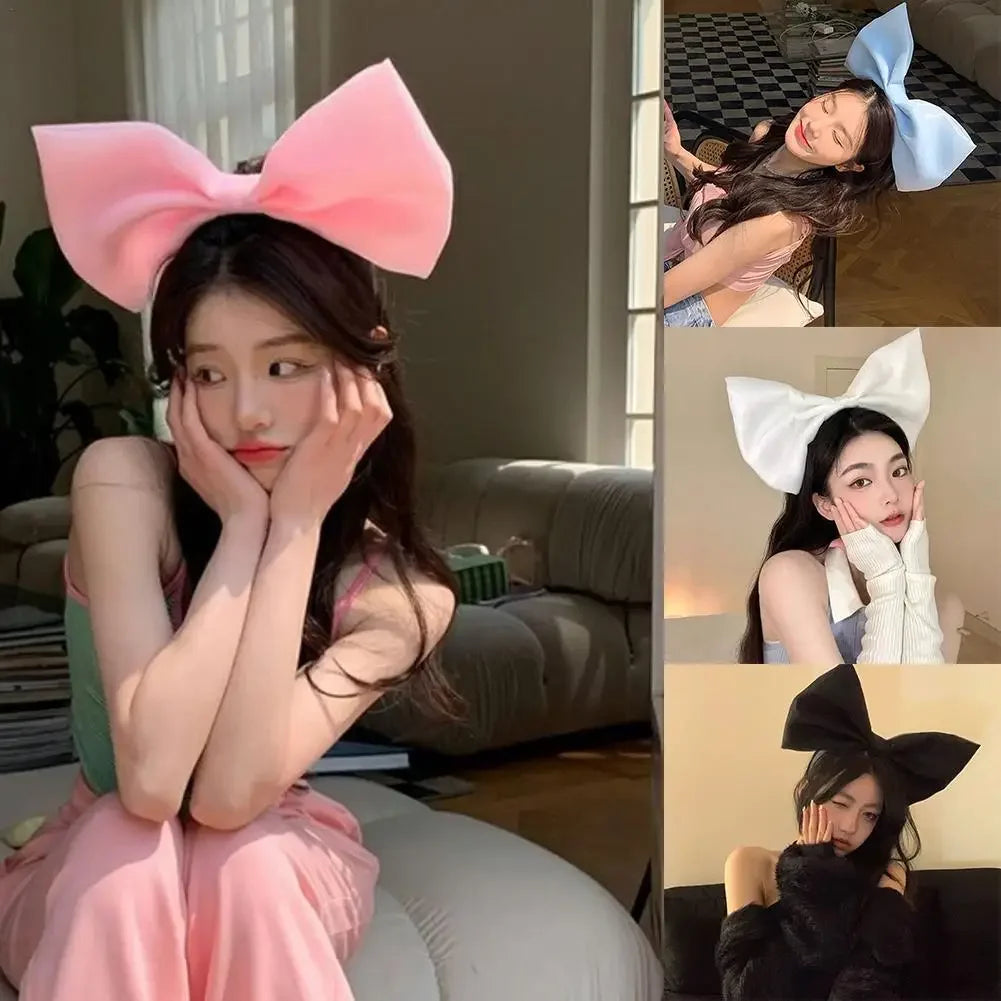 Pink Black big Bow Knot Hairbands Hairpin for Women Girls Hair Accessories Hair Band Ties Headbands for Children Headdress