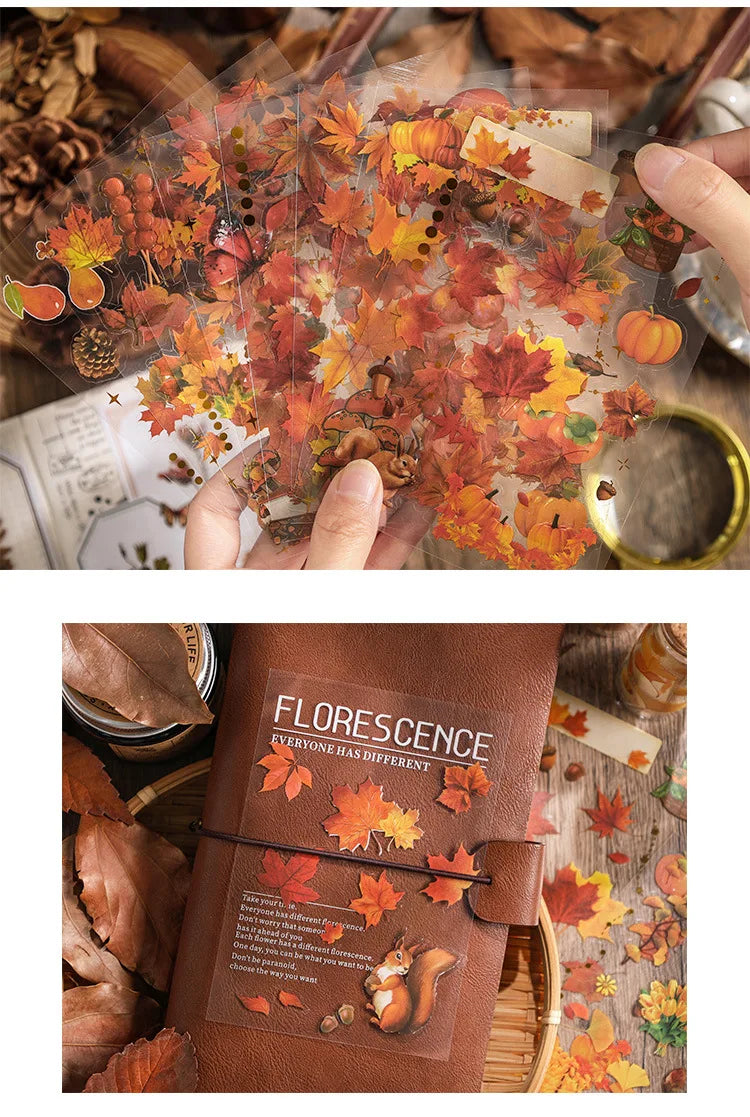 1pack Transparent Flowers Plants PET Decorative Stickers Diary Scrapbooking Material Deco Album Stationery Stickers