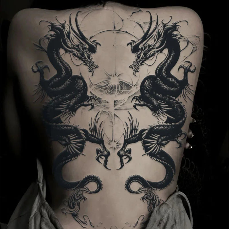 Angel Wings God Tattoo Stickers Realistic Juice Ink Semi Permanent Full Back Body Tattoo Temporary Lasting 2 Weeks Men Adult
