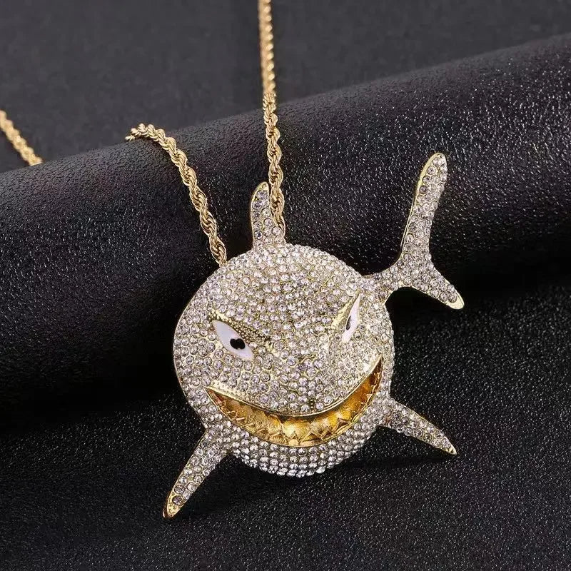 Hip Hop Ice Out Angel Wings Money Bag Pendant Necklace Suitable for Men\\\\\\\'s Fashion Personalized Rock Rap Jewelry Gift