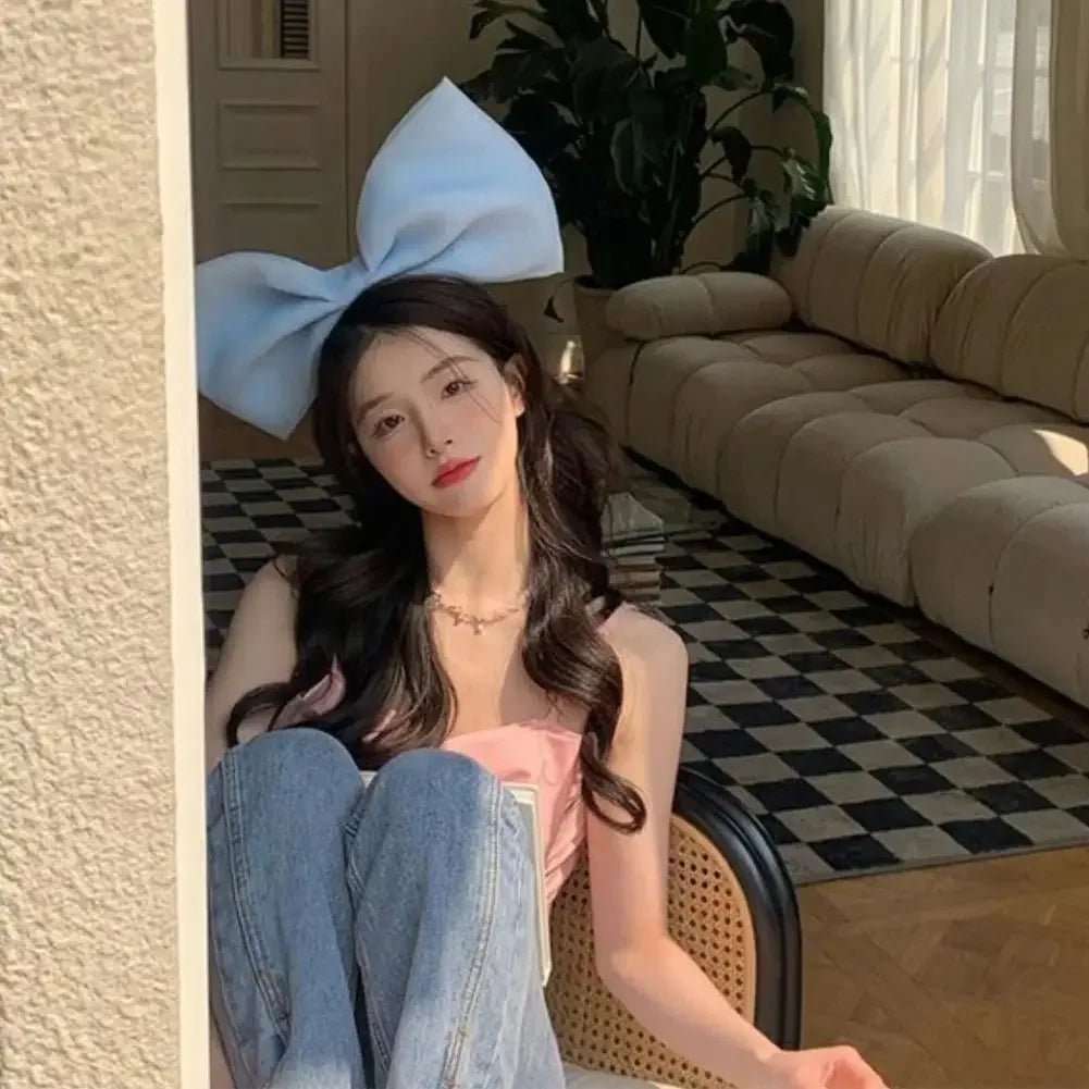 Pink Black big Bow Knot Hairbands Hairpin for Women Girls Hair Accessories Hair Band Ties Headbands for Children Headdress