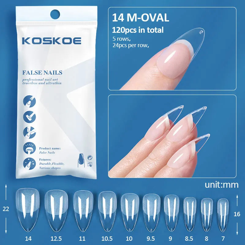 120PCS Matte Fake Nails Capsules Almond Coffin T Shape Full Cover False Nails Frosted Artificial Nail Soft Gel Tips Manicure Nai