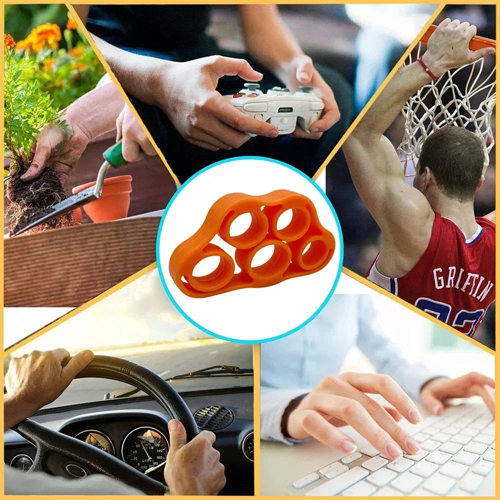 Silicone Finger Gripper Gym Hand Grip Resistance Band Wrist Stretcher Elastic Five Finger Expander Strength Trainer Exercise